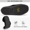 imageHomeTop Womens Corduroy Slippers Comfy Adjustable Hook and Loop Memory Foam Indoor Closedback House Shoes for Diabetic Swollen FeetMatt Black