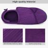 imageHomeTop Womens Corduroy Slippers Comfy Adjustable Hook and Loop Memory Foam Indoor Closedback House Shoes for Diabetic Swollen FeetMauve Purple
