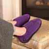 imageHomeTop Womens Corduroy Slippers Comfy Adjustable Hook and Loop Memory Foam Indoor Closedback House Shoes for Diabetic Swollen FeetMauve Purple