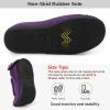 imageHomeTop Womens Corduroy Slippers Comfy Adjustable Hook and Loop Memory Foam Indoor Closedback House Shoes for Diabetic Swollen FeetMauve Purple