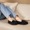 imageHomeTop Womens Moccasins House Slippers Indoor Outdoor Suede Faux Fur Rubber Sole Memory Foam House Shoes Sizes Breathable Microsuede Soft Home SlippersBlack