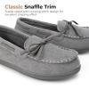 imageHomeTop Womens Moccasins House Slippers Indoor Outdoor Suede Faux Fur Rubber Sole Memory Foam House Shoes Sizes Breathable Microsuede Soft Home SlippersGrey
