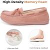 imageHomeTop Womens Moccasins House Slippers Indoor Outdoor Suede Faux Fur Rubber Sole Memory Foam House Shoes Sizes Breathable Microsuede Soft Home SlippersPale Mauve