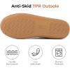 imageHomeTop Womens Moccasins House Slippers Indoor Outdoor Suede Faux Fur Rubber Sole Memory Foam House Shoes Sizes Breathable Microsuede Soft Home SlippersTan