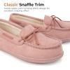imageHomeTop Womens Moccasins House Slippers Indoor Outdoor Suede Faux Fur Rubber Sole Memory Foam House Shoes Sizes Breathable Microsuede Soft Home SlippersPale Mauve