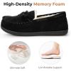 imageHomeTop Womens Moccasins House Slippers Memory Foam Indoor Outdoor Ladies ShoesMatt Black