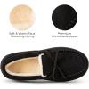 imageHomeTop Womens Moccasins House Slippers Memory Foam Indoor Outdoor Ladies ShoesMatt Black