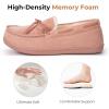 imageHomeTop Womens Moccasins House Slippers Memory Foam Indoor Outdoor Ladies ShoesPink Ash