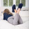 imageHomeTop Womens Moccasins House Slippers Memory Foam Indoor Outdoor Ladies ShoesSapphire Blue