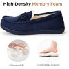 imageHomeTop Womens Moccasins House Slippers Memory Foam Indoor Outdoor Ladies ShoesSapphire Blue