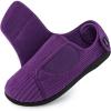 imageHomeTop Womens Corduroy Slippers Comfy Adjustable Hook and Loop Memory Foam Indoor Closedback House Shoes for Diabetic Swollen FeetMauve Purple