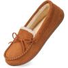 imageHomeTop Womens Moccasins House Slippers Memory Foam Indoor Outdoor Ladies ShoesCinnamon