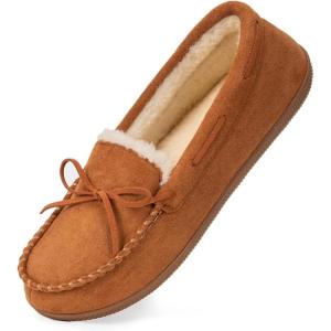 imageHomeTop Womens Moccasins House Slippers Memory Foam Indoor Outdoor Ladies ShoesCinnamon