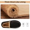 imageHomeTop Mens Classic Memory Foam Moccasin Slippers Warm Comfy Microsuede House Shoes for Indoor OutdoorMatt Black