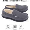 imageHomeTop Mens Classic Moccasin Slippers Comfy Memory Foam Indoor House ShoesDark Gray