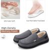 imageHomeTop Mens Classic Moccasin Slippers Comfy Memory Foam Indoor House ShoesDark Gray