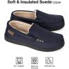 imageHomeTop Mens Classic Moccasin Slippers Comfy Memory Foam Indoor House ShoesNavy