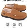 imageHomeTop Mens Classic Moccasin Slippers Comfy Memory Foam Indoor House ShoesTan