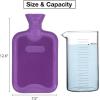 imageHomeTop Premium Classic Rubber Hot or Cold Water Bottle with Soft Fleece Cover 2 Liters PurpleGray Polka Dot Envelope CoverPurpleGray