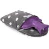 imageHomeTop Premium Classic Rubber Hot or Cold Water Bottle with Soft Fleece Cover 2 Liters PurpleGray Polka Dot Envelope CoverPurpleGray