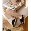 imageHomeTop Womens Cozy Fuzzy Cross Band Memory Foam House Slippers Soft Warm Fluffy Open Toe Slipper Breathable Indoor Outdoor Home ShoesBlack