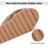 imageHomeTop Womens Cozy Fuzzy Cross Band Memory Foam House Slippers Soft Warm Fluffy Open Toe Slipper Breathable Indoor Outdoor Home ShoesTan
