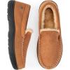 imageHomeTop Mens Classic Memory Foam Moccasin Slippers Warm Comfy Microsuede House Shoes for Indoor OutdoorBrown