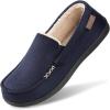 imageHomeTop Mens Classic Moccasin Slippers Comfy Memory Foam Indoor House ShoesNavy