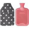 imageHomeTop Premium Classic Rubber Hot or Cold Water Bottle with Soft Fleece Cover 2 Liters PurpleGray Polka Dot Envelope CoverRedGray
