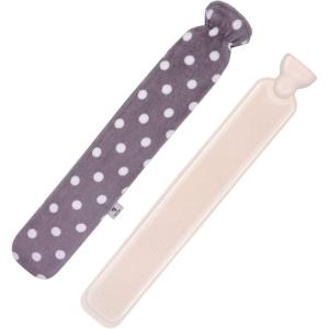 imageHomeTop Premium 225 Liters Rubber Hot Water Bottle wSoft Gray Polka Dot Fleece Cover Light GrayLight Gray