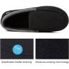 imageHomeTop Mens Comfort Memory Foam Moccasin Slippers Breathable Cotton Knit Terry Cloth House Shoes for Indoor OutdoorBlack