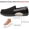 imageHomeTop Mens Comfort Memory Foam Moccasin Slippers Breathable Cotton Knit Terry Cloth House Shoes for Indoor OutdoorBlack