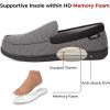 imageHomeTop Mens Comfort Memory Foam Moccasin Slippers Breathable Cotton Knit Terry Cloth House Shoes for Indoor OutdoorDark Gray
