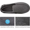 imageHomeTop Mens Comfort Memory Foam Moccasin Slippers Breathable Cotton Knit Terry Cloth House Shoes for Indoor OutdoorDark Gray