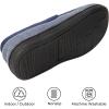 imageHomeTop Mens Comfort Memory Foam Moccasin Slippers Breathable Cotton Knit Terry Cloth House Shoes for Indoor OutdoorDemin Blue