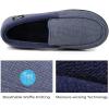 imageHomeTop Mens Comfort Memory Foam Moccasin Slippers Breathable Cotton Knit Terry Cloth House Shoes for Indoor OutdoorDemin Blue