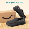 imageHomeTop Mens Comfort Memory Foam Moccasin Slippers Breathable Cotton Knit Terry Cloth House Shoes for Indoor OutdoorGrey