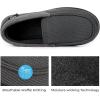 imageHomeTop Mens Comfort Memory Foam Moccasin Slippers Breathable Cotton Knit Terry Cloth House Shoes for Indoor OutdoorGrey