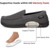 imageHomeTop Mens Comfort Memory Foam Moccasin Slippers Breathable Cotton Knit Terry Cloth House Shoes for Indoor OutdoorGrey