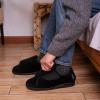 imageHomeTop Mens Corduroy Slippers Comfy Adjustable Hook and Loop Memory Foam Wide Indoor House Shoes for Diabetic Swollen FeetBlack
