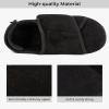 imageHomeTop Mens Corduroy Slippers Comfy Adjustable Hook and Loop Memory Foam Wide Indoor House Shoes for Diabetic Swollen FeetBlack