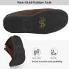 imageHomeTop Mens Corduroy Slippers Comfy Adjustable Hook and Loop Memory Foam Wide Indoor House Shoes for Diabetic Swollen FeetBurnt Umber