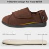 imageHomeTop Mens Corduroy Slippers Comfy Adjustable Hook and Loop Memory Foam Wide Indoor House Shoes for Diabetic Swollen FeetBurnt Umber