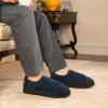 imageHomeTop Mens Corduroy Slippers Comfy Adjustable Hook and Loop Memory Foam Wide Indoor House Shoes for Diabetic Swollen FeetCadet Blue