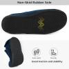 imageHomeTop Mens Corduroy Slippers Comfy Adjustable Hook and Loop Memory Foam Wide Indoor House Shoes for Diabetic Swollen FeetCadet Blue
