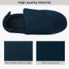 imageHomeTop Mens Corduroy Slippers Comfy Adjustable Hook and Loop Memory Foam Wide Indoor House Shoes for Diabetic Swollen FeetCadet Blue