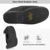imageHomeTop Mens Corduroy Slippers Comfy Adjustable Hook and Loop Memory Foam Wide Indoor House Shoes for Diabetic Swollen FeetCharcoal Gray