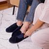imageHomeTop Mens Corduroy Slippers Comfy Adjustable Hook and Loop Memory Foam Wide Indoor House Shoes for Diabetic Swollen FeetDeep Ocean Blue