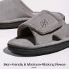 imageHomeTop Mens Cozy Coral Velvet Memory Foam Open Toe Slipper with Adjustable Hook and Loop