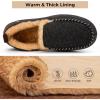 imageHomeTop Mens Memory Foam Moccasin Slippers Indoor and Outdoor Warm Fuzzy Fleece House ShoesCarbon Black